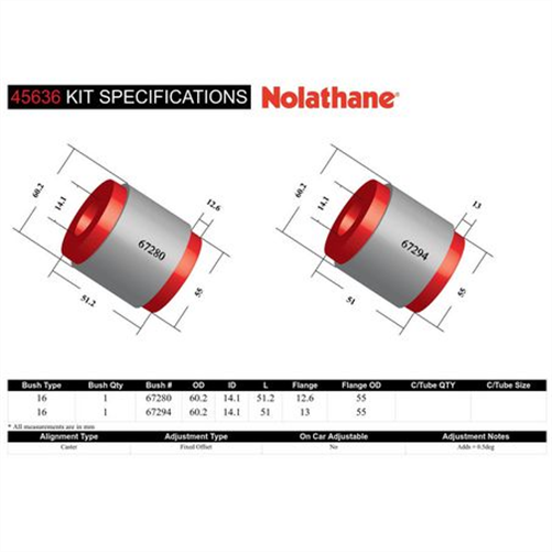 Nolathane CONTROL ARM BUSH KIT 45636