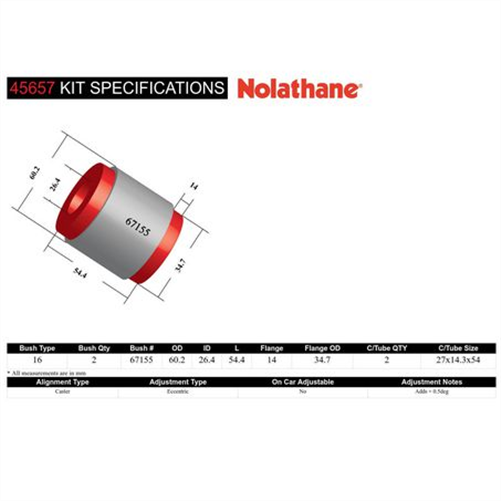 Nolathane BUSH KIT-CONTROL ARM 45657