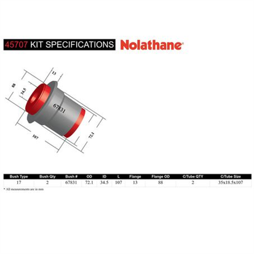 Nolathane CONTROL ARM BUSH KIT 45707