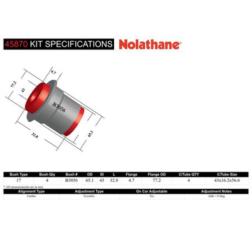 Nolathane BUSH KIT-CONTROL ARM 45870