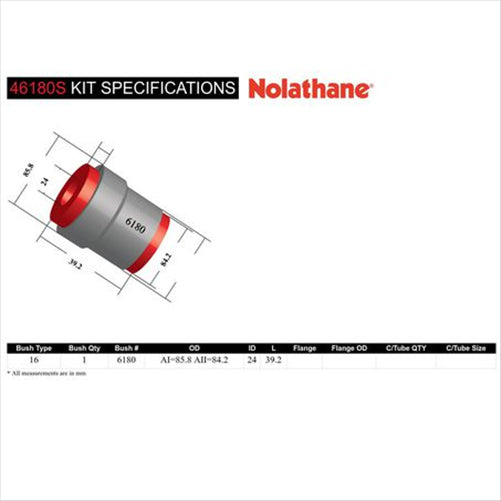 Nolathane REAR TRAILING ARM CENTRE PIVOT BUSHING KIT 46180S