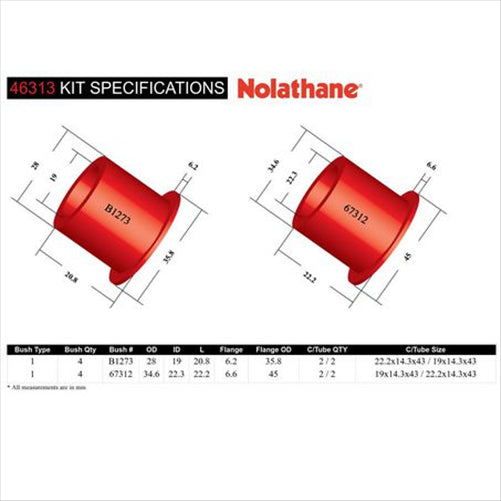 Nolathane CONTROL ARM BUSH KIT 46313