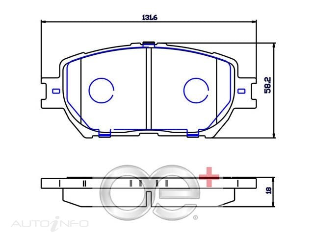 OE+ ORGANIC BRAKE PAD SET FRONT SUITS TOYOTA WISH CAMRY ISIS - DB1462EF