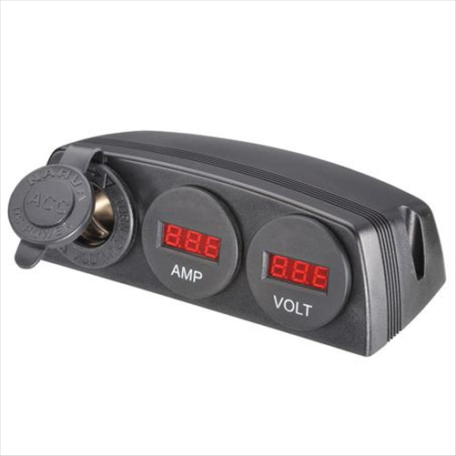 Narva Acc/Dual USB/Amp & Voltmeter Surface Mount