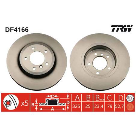 TRW Disc Brake Rotor 325mm x 23.4 Min