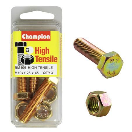 CHAMPION AUTO PARTS Champion Screw & Nut Pack M10 x 45 x 1.25 BM109