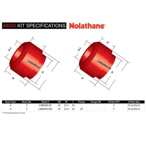 Nolathane TRAILING ARM BUSH KIT 48040
