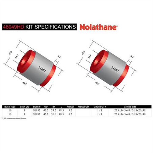 Nolathane BUSH KIT-PANHARD ROD 48049HD