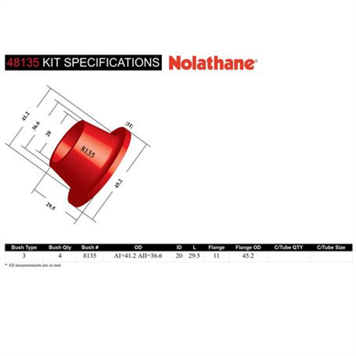 Nolathane BUSH KIT-STRUT ROD TO CHASSIS 48135