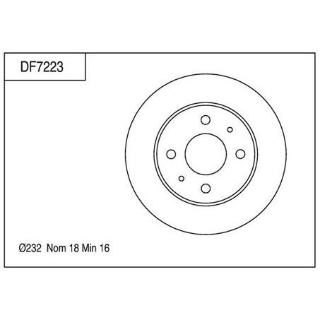 TRW Disc Brake Rotor 232mm x 16 Min