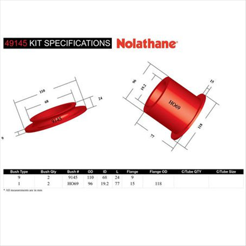 Nolathane REAR SUBFRAME MOUNT BUSHING KIT 49145