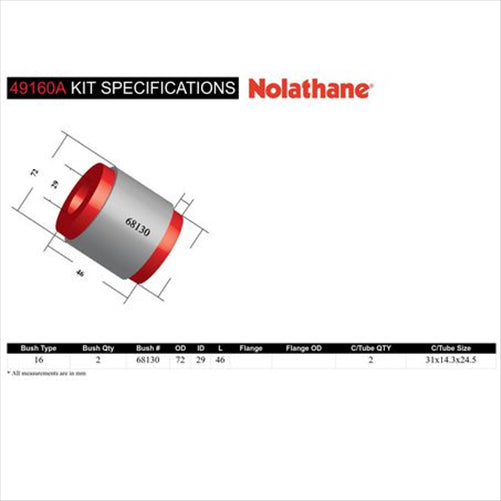 Nolathane REAR DIFFERENTIAL MOUNT FRONT SUPPORT BUSHING KIT 49160A