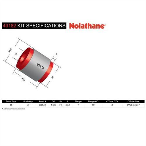 Nolathane DIFFERENTIAL MOUNT BUSH KIT 49182