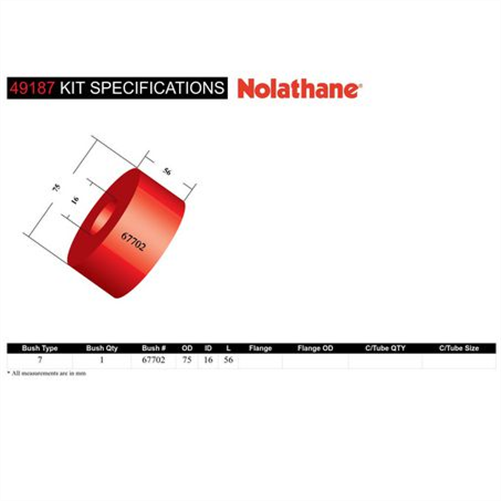 Nolathane REAR DIFFERENTIAL MOUNT REAR CENTRE BUSHING KIT 49187