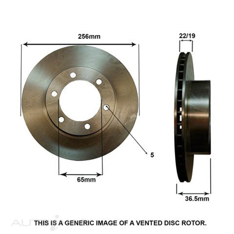 BRAKE DISC FRONT AUDI/VW/ SKODA 256mm D6545.10