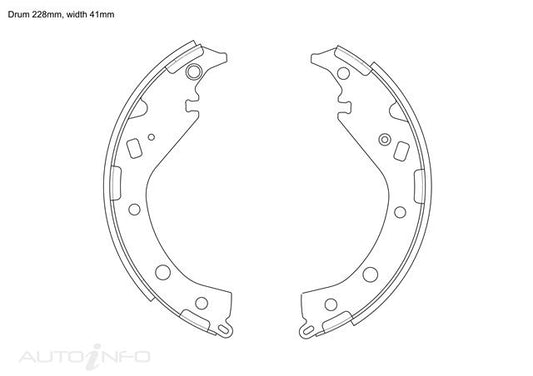 BRAKE SHOES REAR SUITS TOYOTA NOAH ISIS VOXY AZR 02> 229*40* - K2371