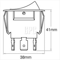 OEX Rocker Switch On/Off SPST 24V Amber Illuminated (Contacts Rated 10A @
