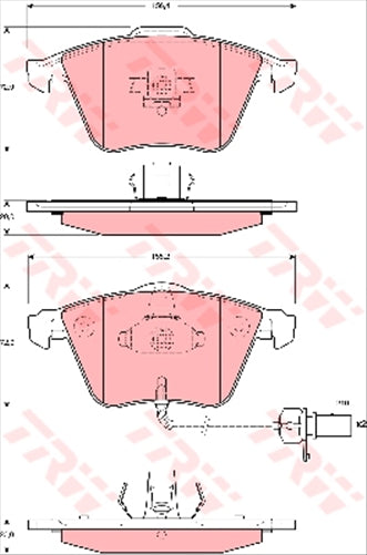 TRW Brake Pad Set Inc. Wear Sensor