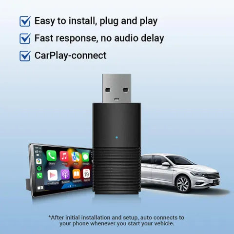 Ottocast Wireless CarPlay & Android Auto USB Adapter | Mini 2-in-1 Dongle for Factory Wired Systems