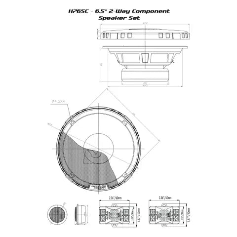 Cerwin-Vega HED Series 6.5" Component Speakers | 2-Way 400W Peak High-Energy Audio System