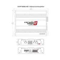 Cerwin-Vega CVP Series 4-Channel Amplifier | 75W x 4 @ 2Ω / 55W x 4 @ 4Ω | Compact Full-Range Power