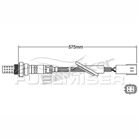 FUELMISER OXYGEN SENSOR DIRECT FIT 4 WIRE 575MM CABLE