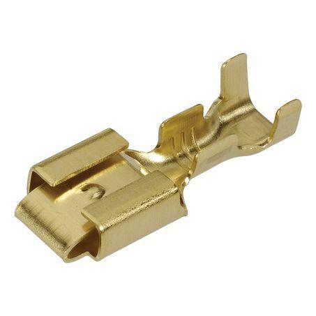 Narva Crimp Terminal Female Blade With Locking Tang Brass Terminal Entry 6.3 x 0.8mm Non Insulated 100Pk 56226
