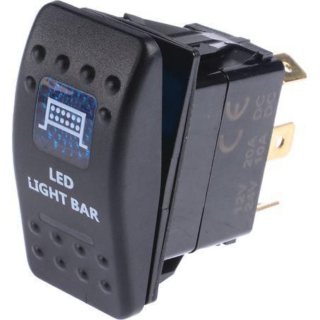 DRIVETECH 4X4 Rocker Light Bar Switch On/Off Spst 12 Or 24V Blue Illumination (C
