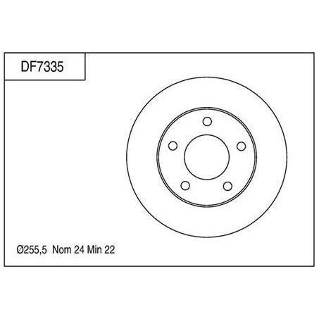 TRW Disc Brake Rotor 255.5mm x 22 min