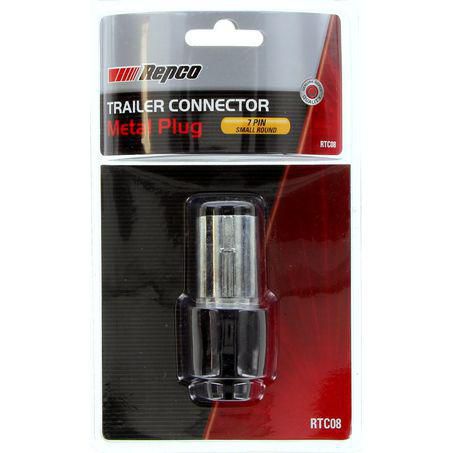 REPCO Trailer Plug 7 Pin Small Metal Round