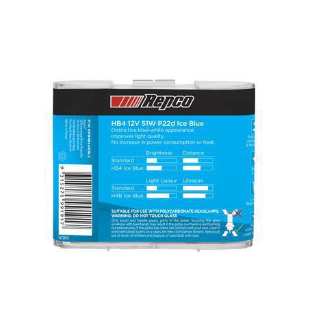 Repco HB4 Globe 12V 51W Ice Blue Bl RHB4BLUEBL2