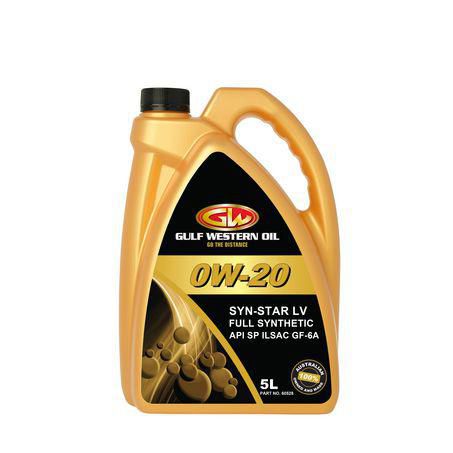 Gulf Western SYN-STAR SYNTHETIC 0W-20 ENGINE OIL - 5L 60528