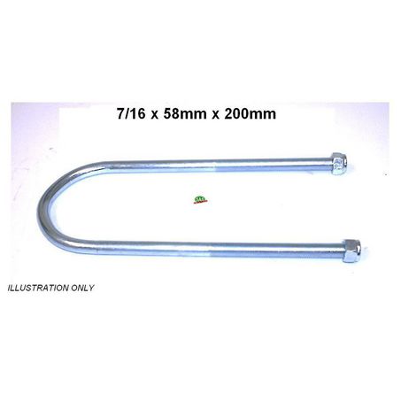 SAS AUTO PARTS U BOLTS 7/16 X 58MM X 200MM UB05