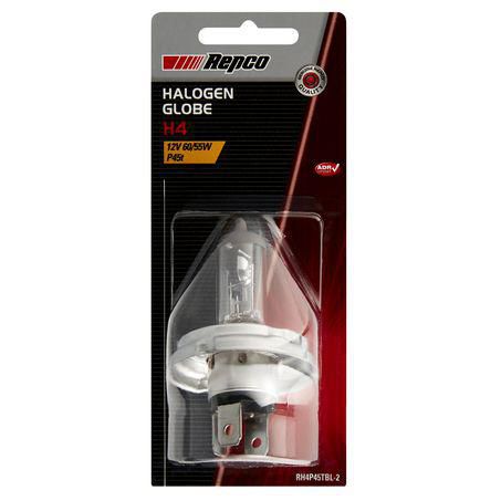Repco H4 Headlight Bulb Standard 12V 60/55W P45T Bl RH4P45TBL-2