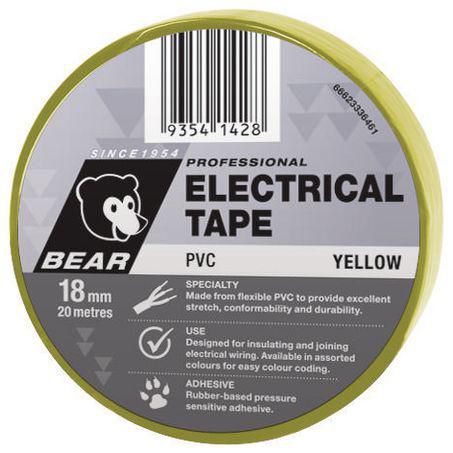 NORTON TAPE PVC ELEC 18MM X 20M YELLOW 66623336461