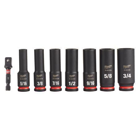 Milwaukee 8 Pc 3/8in Dr Deep Impact Socket Set - SAE 49667024