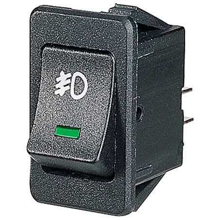 Narva Rocker Switch Off/On DPST Green LED (Contacts Rated 20A @ 12V)