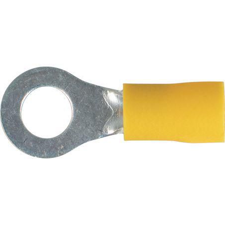 OEX Crimp Terminal Ring Yellow ID 6.3mm Vinyl 50 Pce