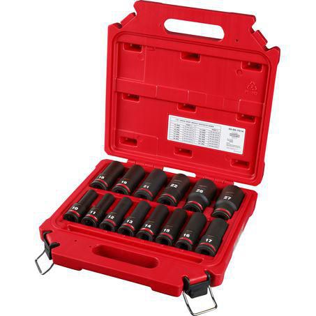 Milwaukee 14 Pc 1/2in Dr Deep Impact Socket Set - Metric 49667014