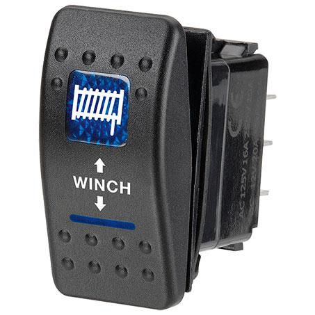 Narva SEALED ROCKER SWITCH MOMENTARY ON/OFF/MOMENTARY ON DPDT 12V BLUE ILLUM