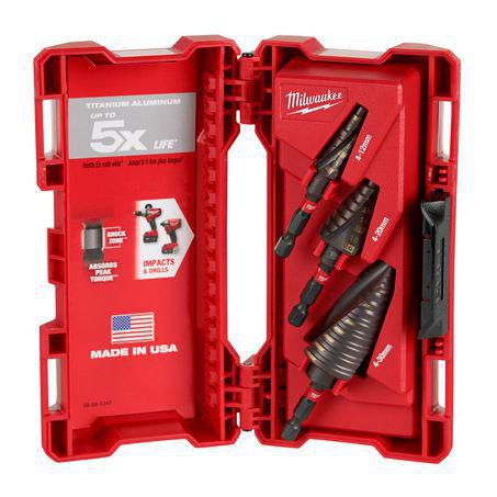 Milwaukee SHOCKWAVE 3 Pc Step Drill Bit Set 48899266