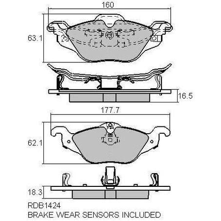 RDA PHANTOM CERAMIC BRAKE PAD SET HOLDEN ASTRA RDC1424