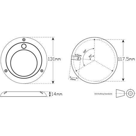 LED Autolamps Large Round Interior/Exterior Lamp,Switc 13118WM-SW