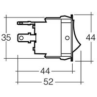 Narva Heavy Duty Rocker Switch Off/On/On DPDT (Contacts Rated 20A @ 12V)