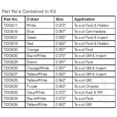 OEX Orifice Tube Kit Contains 56 Pieces