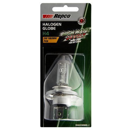 Repco H4 Headlight Bulb High Watt 24V 100/90W P43T Bl RH42410090BL-2