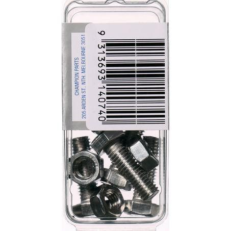 CHAMPION AUTO PARTS Champion Stainless Steel Screw & Nut Pack 8 x 25 CSP44