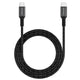 MICRODIA ExeCableâ„¢ Tweed PD 100W USB-C to USB-C Cable â€“ 1.3m, Charcoal