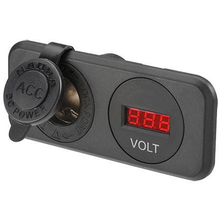 Narva ACCESSORY SOCKET & VOLTMETER FLANGE MOUNT