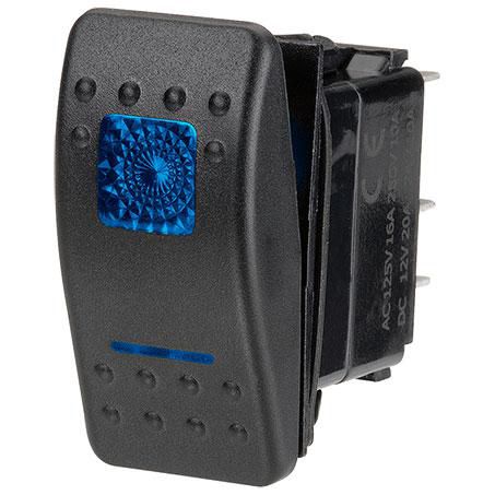 Narva SEALED ROCKER SWITCH OFF/MOMENTARY ON SPST 12V BLUE ILLUMINATED (CONTA